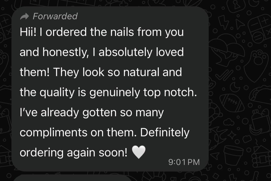 WhatsApp review: absolutely loved them, looks so natural, ordering again soon