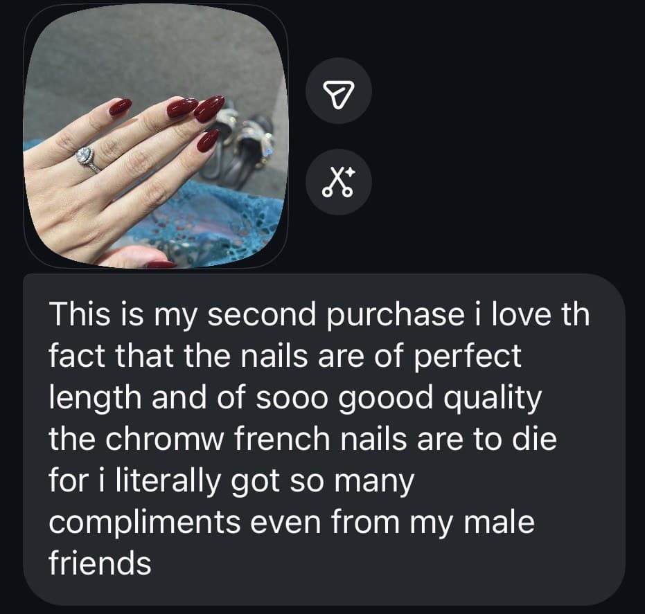 Second purchase review: chrome french nails, so many compliments